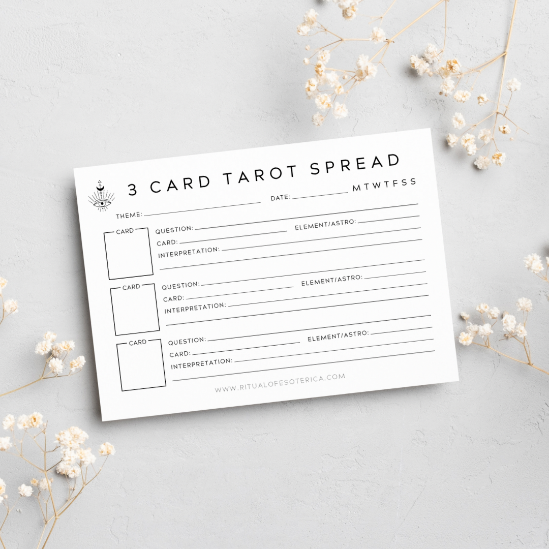 3 Card Tarot Spread Sticky Notepad