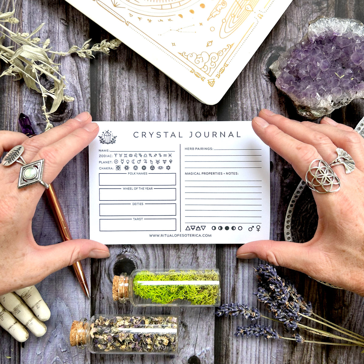 Crystal Notepad Crystal Journal Sticky Notepad – Ritual of Esoterica