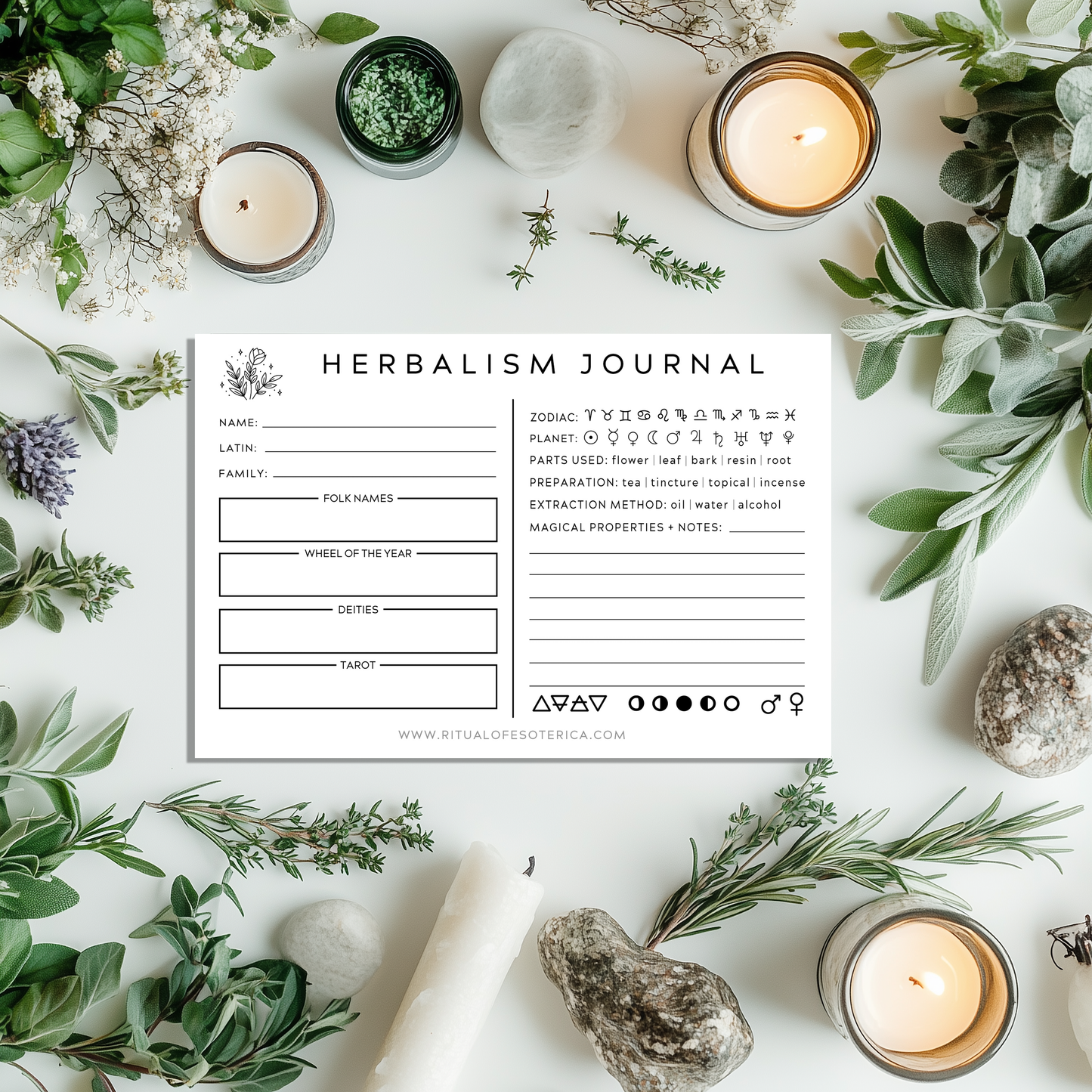 Herbalism Journal Sticky Notepad