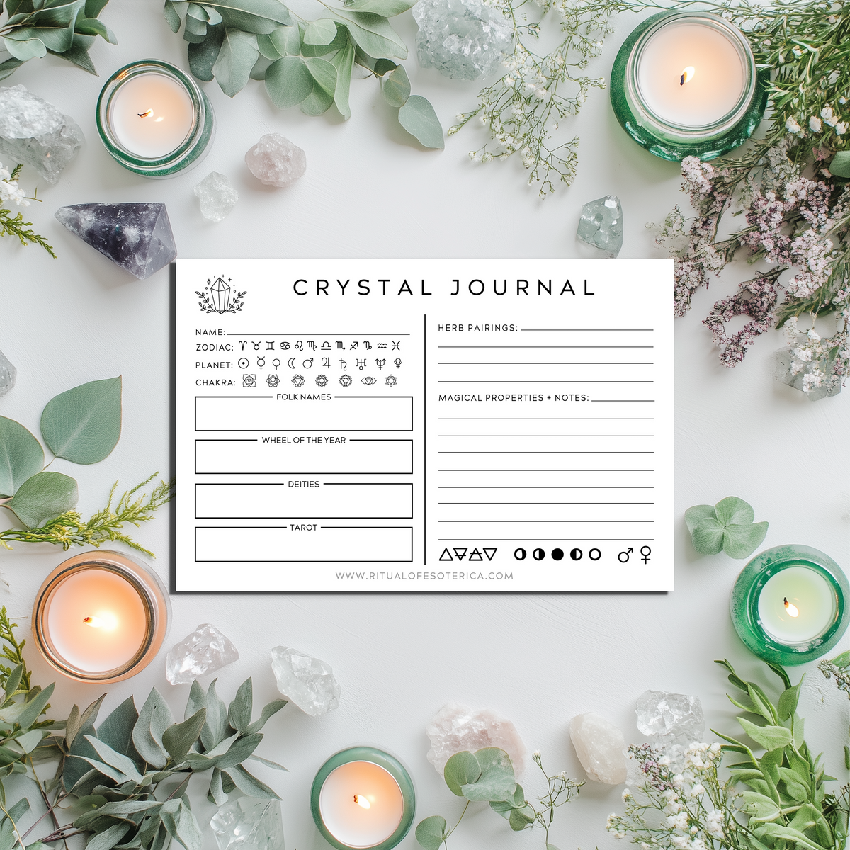Crystal Notepad Crystal Journal Sticky Notepad – Ritual of Esoterica